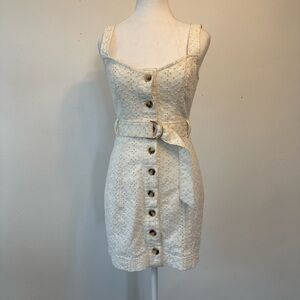 Mink Pink Cream Button-Down Dress